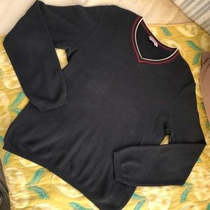 Vintage mens Navy Prada sweater. V neck with trim. Size M-L